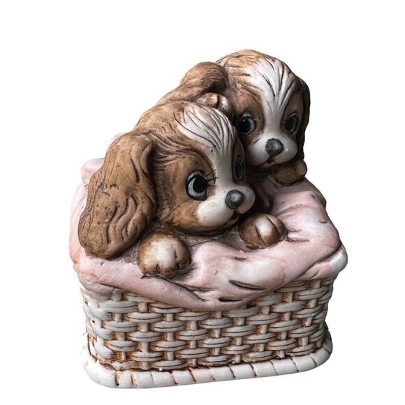 VTG Royal Crown Porcelain Music‎ Box Puppy Love Plays Close to You Works 3.75" - Picture 2 of 9